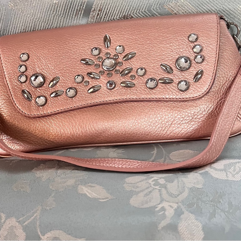 The Sak Rose Gold Embellished Leather Shoulder Bag - Picture 2 of 13